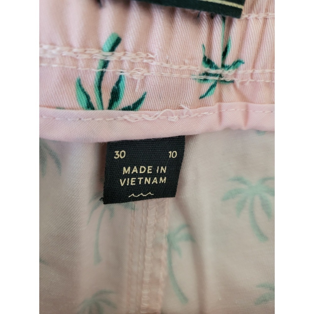 💕Bixby Nomad Mens Cottom Blend Pink Shorts With Palm Tree Size 30 New - Picture 5 of 5